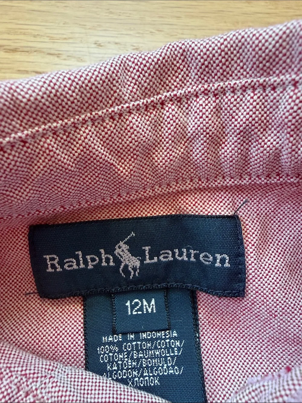 Ralph Lauren Boys Pink Oxford Button-Down Shirt sz 12 mos